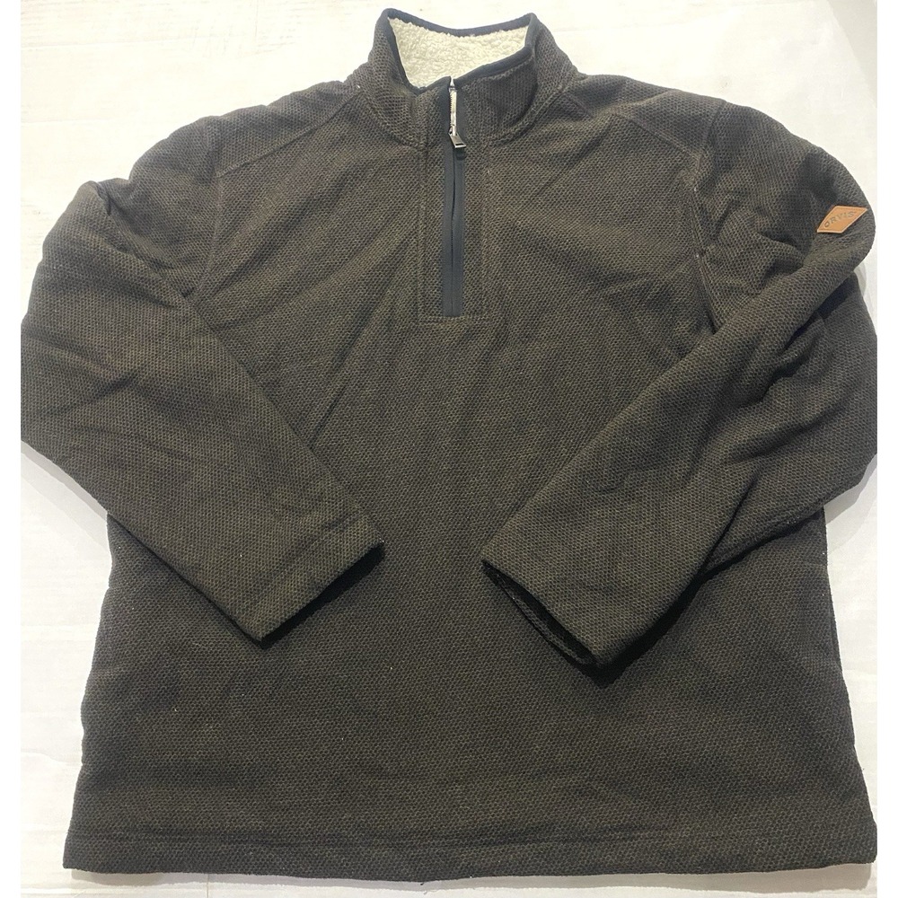 Orvis Men's Sherpa Lined Quarter Zip Fleece Pullover. Men's Large